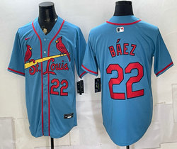 Nike St. Louis Cardinals #22 Joshua Báez Blue Stitched Baseball Jersey