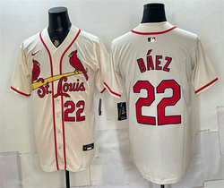 Nike St. Louis Cardinals #22 Joshua Báez Cream Limited Stitched Baseball Jersey