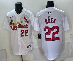 Nike St. Louis Cardinals #22 Joshua Báez White Home Stitched Baseball Jersey