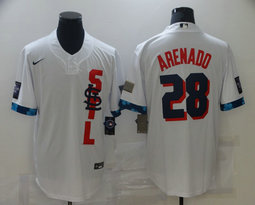 Nike St. Louis Cardinals #28 Nolan Arenado 2021 All star White Game Authentic Stitched MLB Jersey