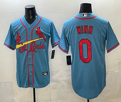 Nike St.Louis Cardinals #0 Masyn Winn Light Blue Jersey