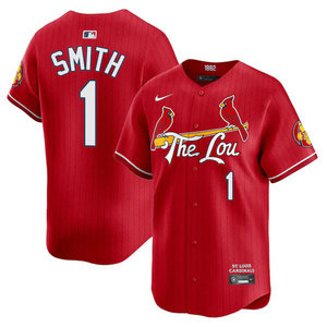 Nike St.Louis Cardinals #1 Ozzie Smith Red 2024 City Game Authentic stitched MLB jersey