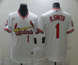 Nike St.Louis Cardinals #1 Ozzie Smith White Pullover Game Authentic Stitched MLB Jersey
