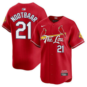 Nike St.Louis Cardinals #21 Lars Nootbaar Red 2024 City Game Authentic stitched MLB jersey