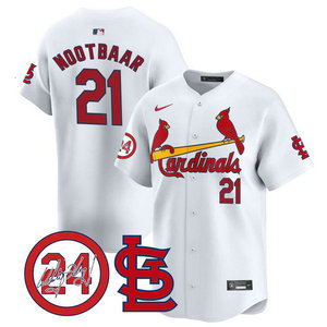 Nike St.Louis Cardinals #21 Lars Nootbaar White 2024 Memorial Authentic stitched MLB jersey