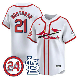 Nike St.Louis Cardinals #21 Lars Nootbaar White 2024 Memorial Throwback Authentic stitched MLB jersey