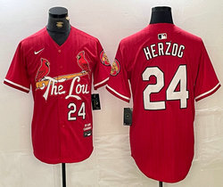 Nike St.Louis Cardinals #24 Whitey Herzog Red 2024 City Game Authentic stitched MLB jersey