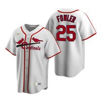 Nike St.Louis Cardinals #25 Dexter Fowler Cooperstown Collection White Authentic Stitched MLB Jersey