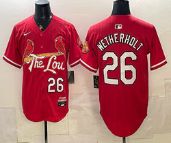 Nike St.Louis Cardinals #26 JJ Wetherholt Red City Authentic Stitched MLB Jersey