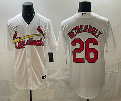 Nike St.Louis Cardinals #26 JJ Wetherholt White Authentic Stitched MLB Jersey
