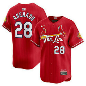 Nike St.Louis Cardinals #28 Nolan Arenado Red 2024 City Game Authentic stitched MLB jersey