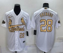 Nike St.Louis Cardinals #28 Nolan Arenado White #28 in front 2022 All Star Authentic Stitched MLB Jersey
