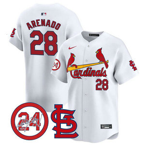 Nike St.Louis Cardinals #28 Nolan Arenado White 2024 Memorial Authentic stitched MLB jersey