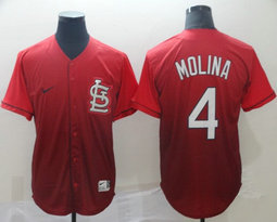 Nike St.Louis Cardinals #4 Yadier Molina Drift Fashion Authentic stitched MLB jersey