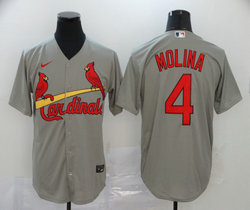 Nike St.Louis Cardinals #4 Yadier Molina Grey Game Authentic stitched MLB jersey