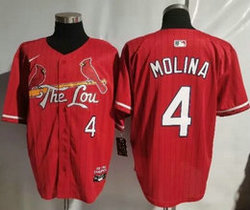 Nike St.Louis Cardinals #4 Yadier Molina Red 2024 City Game Authentic stitched MLB jersey