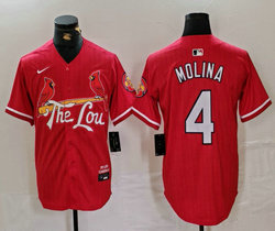 Nike St.Louis Cardinals #4 Yadier Molina Red 2024 City Game Authentic stitched MLB jersey
