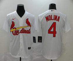 Nike St.Louis Cardinals #4 Yadier Molina White Game Authentic stitched MLB jersey