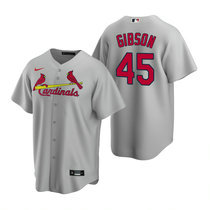 Nike St.Louis Cardinals #45 Bob Gibson Gray Game Authentic stitched MLB jersey