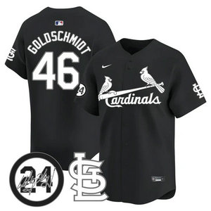Nike St.Louis Cardinals #46 Paul Goldschmidt Black 2024 Memorial Authentic stitched MLB jersey