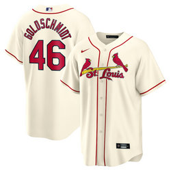 Nike St.Louis Cardinals #46 Paul Goldschmidt Cream Game Authentic Stitched MLB jersey