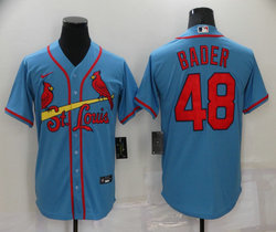 Nike St.Louis Cardinals #48 Harrison Bader Light Blue Game Authentic stitched MLB jersey
