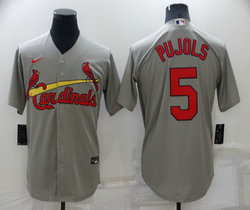Nike St.Louis Cardinals #5 Albert Pujols Cray Game Authentic Stitched MLB Jersey