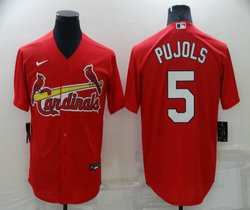 Nike St.Louis Cardinals #5 Albert Pujols Red Game Authentic Stitched MLB Jersey