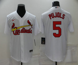 Nike St.Louis Cardinals #5 Albert Pujols White Game Authentic Stitched MLB Jersey
