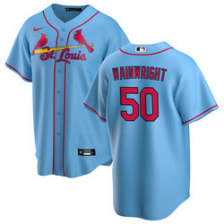 Nike St.Louis Cardinals #50 Adam Wainwright Blue Game Authentic Stitched MLB Jersey