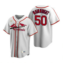 Nike St.Louis Cardinals #50 Adam Wainwright Cooperstown Collection White Authentic Stitched MLB Jersey