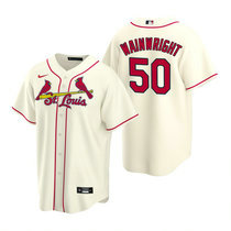Nike St.Louis Cardinals #50 Adam Wainwright Cream Game Authentic stitched MLB jersey
