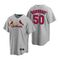 Nike St.Louis Cardinals #50 Adam Wainwright Gray Game Authentic stitched MLB jersey