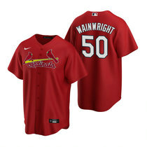 Nike St.Louis Cardinals #50 Adam Wainwright Red Game Authentic stitched MLB jersey
