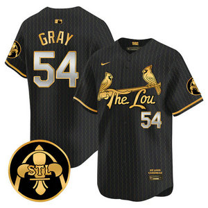 Nike St.Louis Cardinals #54 Sonny Black Red 2024 City Gold Name Game Authentic stitched MLB jersey