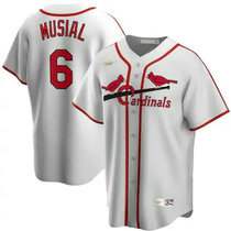 Nike St.Louis Cardinals #6 Stan Musial White Cooperstown Collection Authentic Stitched MLB jersey
