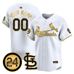 Nike St.Louis Cardinals Custom White 2024 Memorial Gold Name Authentic stitched MLB jersey