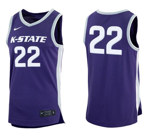 Nike-State Wildcats #22 Puuple basketball jersey