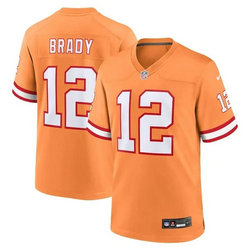 Nike Tampa Bay Buccaneers #12 Tom Brady Yellow Throwback Vapor Untouchable Authentic Stitched NFL Jersey