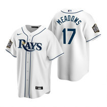 Nike Tampa Bay Rays #17 Austin Meadows White Game 2020 World Series Game MLB jersey