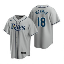 Nike Tampa Bay Rays #18 Joey Wendle Gray Game Authentic stitched MLB jersey