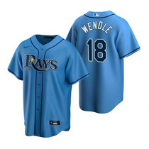 Nike Tampa Bay Rays #18 Joey Wendle Light Blue Game Authentic stitched MLB jersey