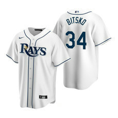 Nike Tampa Bay Rays #34 Nick Bitsko White Game 2020 MLB Draft Jersey