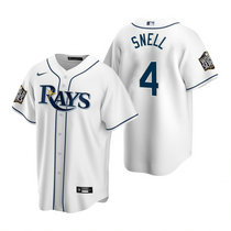 Nike Tampa Bay Rays #4 Blake Snell White Game 2020 World Series Game MLB jersey