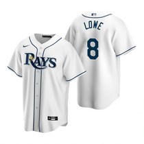 Nike Tampa Bay Rays #8 Brandon Lowe White Game Authentic stitched MLB jersey