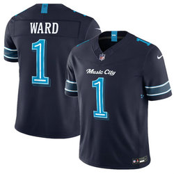 Nike Tennessee Titans #1 Cameron Ward Navy 2026 Music City Rivalries Football Jersey
