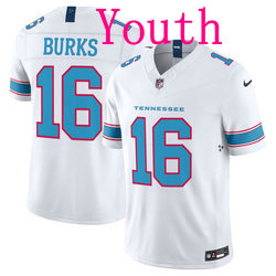 Youth Nike Tennessee Titans #16 Treylon Burks White Vapor Authentic Stitched NFL Jersey