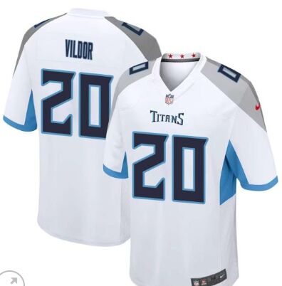 Nike Tennessee Titans #20 Kindle Vildor White Vapor Untouchable Authentic Stitched NFL Jersey