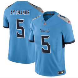 Nike Tennessee Titans #5 Elic Ayomanor Blue 2025 Draft Authentic Stitched NFL Jersey