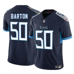 Nike Tennessee Titans #50 Cody Barton Navy Vapor Untouchable Authentic Stitched NFL Jersey